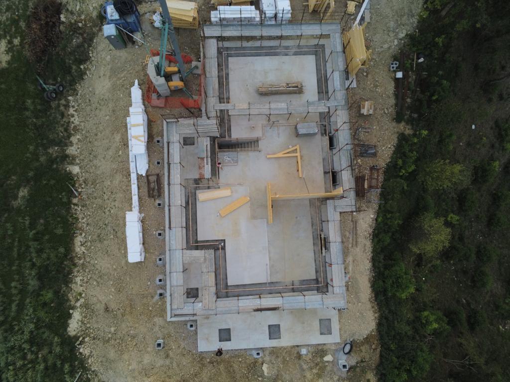 Vista aerea della pianta del cantiere